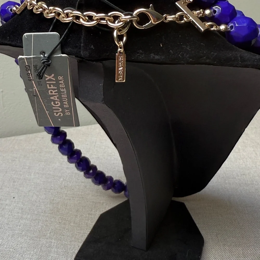 Sugarfix By Bauble Bar Triple Strand Purple Necklace NWT - Picture 5 of 9